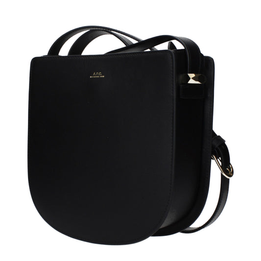 A.P.C. Black Leather Crossbody Bag