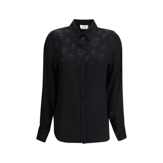 Alexander McQueen Black Viscose Pattern Shirt