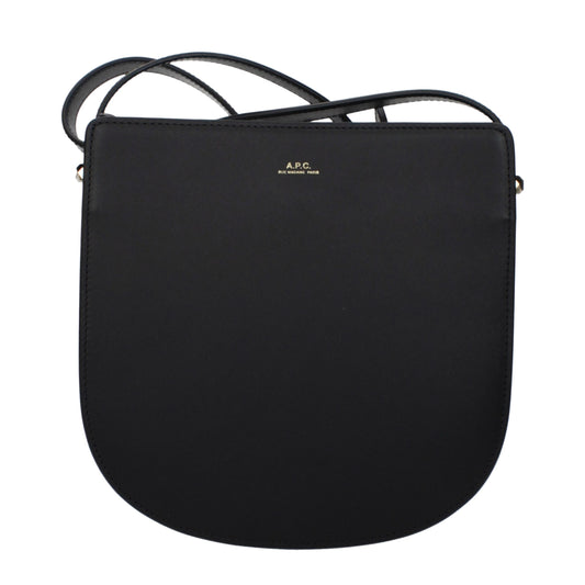 A.P.C. Black Leather Crossbody Bag