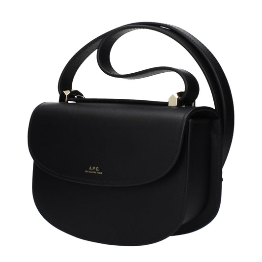 A.P.C. Black Leather Shoulder Bag