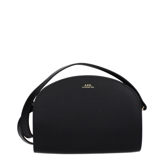 A.P.C. Black Leather Crossbody Bag